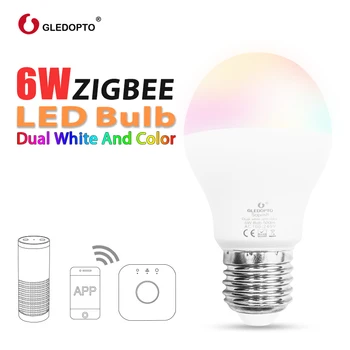 

ZIGBEE all 3.0 LED 6W BULB RGBCCT ww/cw led smartphone control AC100-240V E27/E26 bulb zigbee zll light link compatible