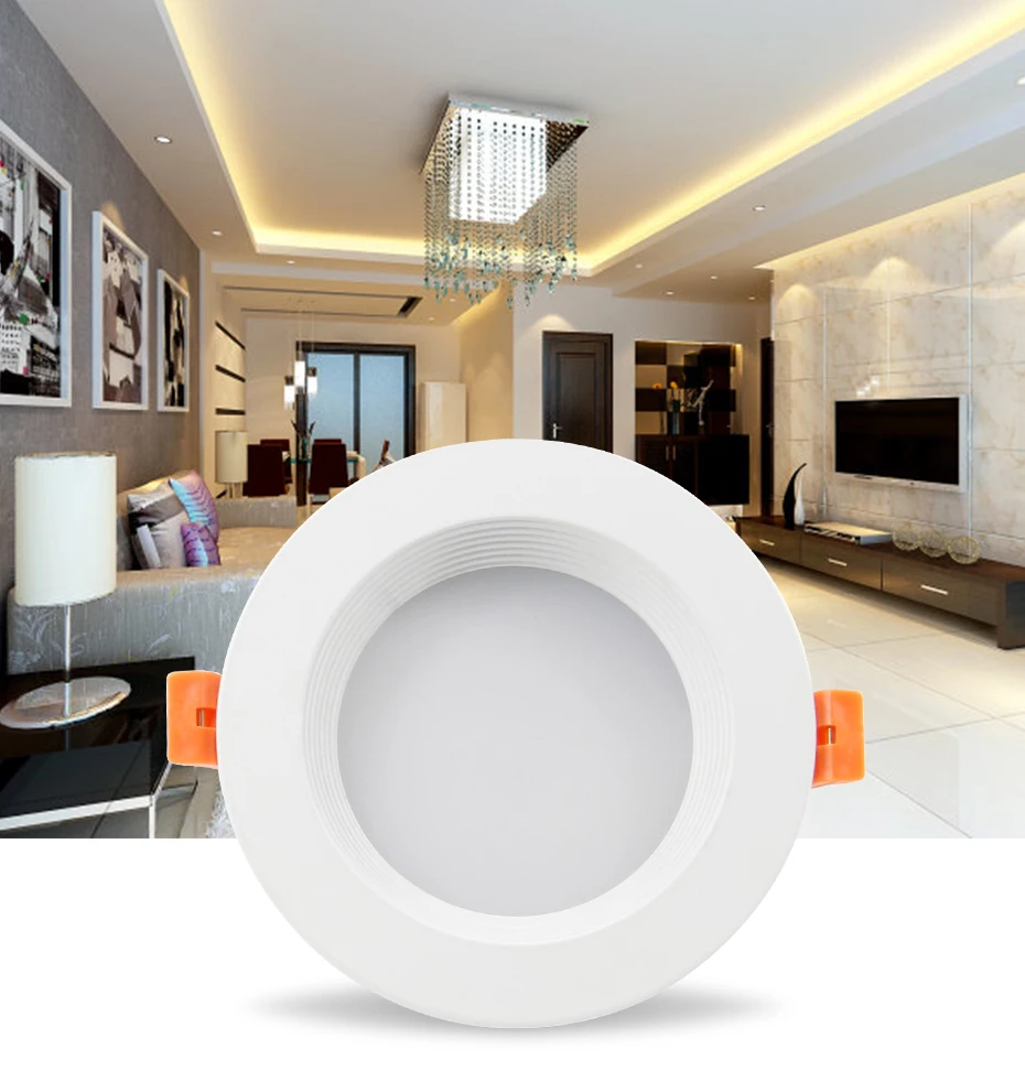 [DBF]Round Ceiling Recessed LED Downlight Dimmable 7W 10W 12W LED Ceiling Spot Lamp with AC85-265V LED Driver for Kitchen Living smart downlights