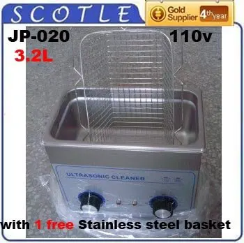 110V Digital Ultrasonic Cleaner Cleaning Machine JP-020 3.2L 40KHz 100 + 1 Free Stainless Steel Basket | Бытовая техника