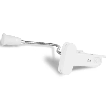 

Flexible Wire Neck Desk Lamp Socker Clip Holder Switch for E27 400MM _WK