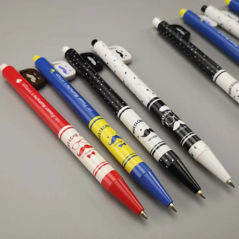 Ballpoint Pen 0.35mm 0.5mm blue ink click type plastic material bear style cartoon style smooth writing pen stationery 4pcslot