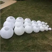 5pcs/lot White paper lanterns 35cm-40cm Round paper lanterns lamps festival wedding decoration party supplies lantern