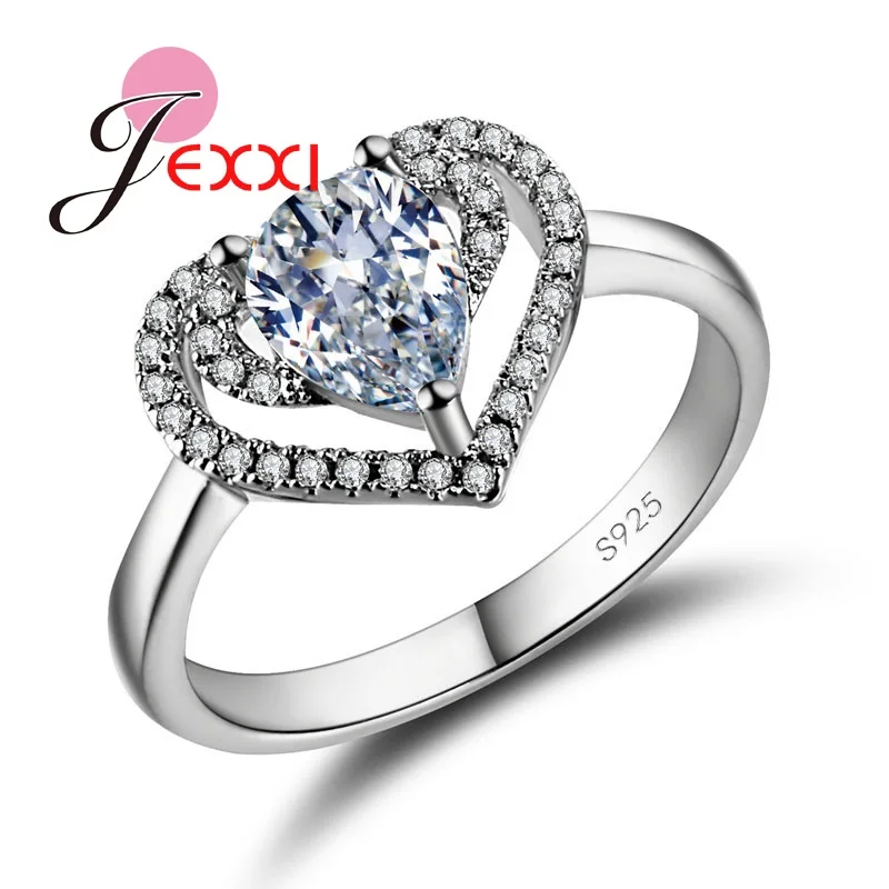 jexxi wedding engagement rings women romantic heart teardrop rhinestone ring s925 sterling silver anniversary gift - Teardrop Wedding Rings jexxi wedding engagement rings women romantic heart teardrop rhinestone ring s925 sterling silver anniversary gift - Teardrop Wedding Rings