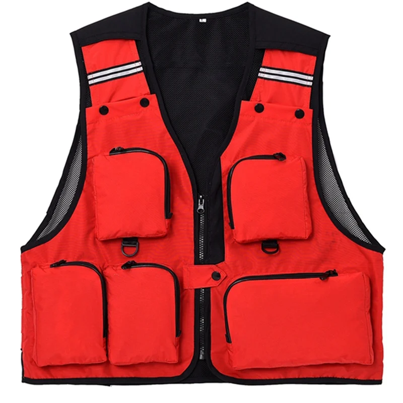 L-3XL Men Women Fishing Life Vest Outdoor Water Sports Safety Life Jacket For Boat Drifting Survival Swimwear Colete Salva-Vidas - Цвет: Красный