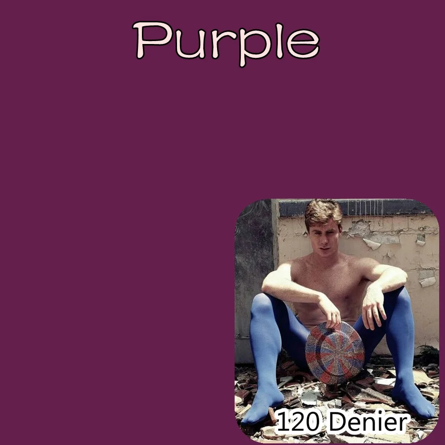 Мужские супер эластичные колготки 120D бархатные сексуальные колготки для мужчин нейлоновые колготки разноцветные чулки для мужчин - Цвет: Фиолетовый