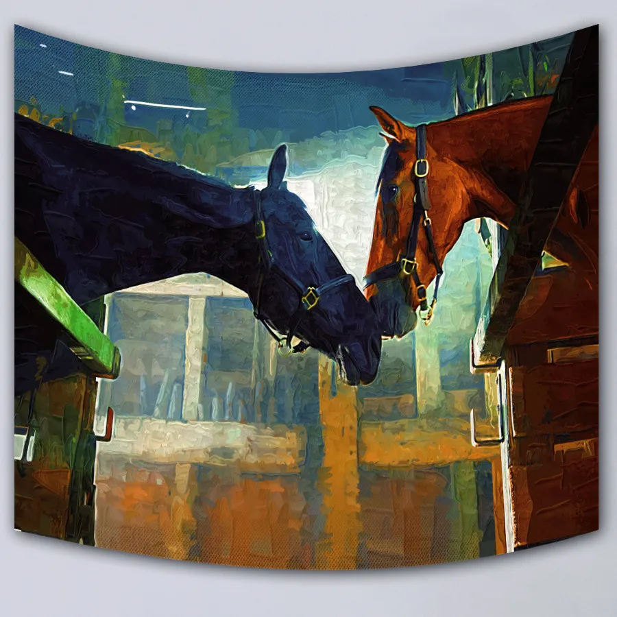 

Wall tapestry fashion rectangle hanging carpet, horse pattern HD print supersoft milk fiber tapestries, 2017 new wall blanket