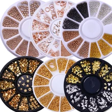 Смешанные золотые медные заклепки для ногтей Океанский цветок Звезда Луна дизайн ювелирные изделия для серебряных ногтей 3D дизайн ногтей украшение для маникюра