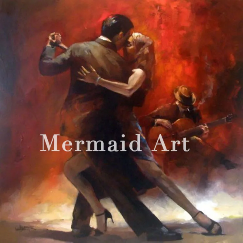 

100%Handmade Spanish Impression Flamenco Dancing tango Oil Painting On Canvas Dancer wall decor abstract Decorative
