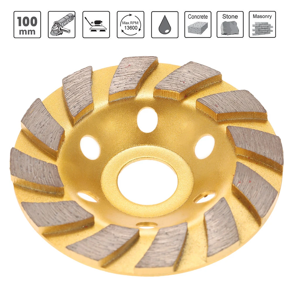 

100mm 4" Diamond Segment Grinding Wheel Disc Bowl Shape Grinder Cup Concrete Granite Masonry Stone Ceramics Terrazzo Marble