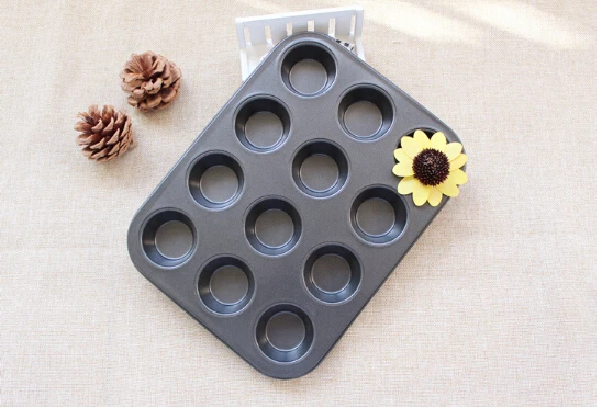 1PC New Arrival Carbon Steel Pastry Tools 12 Units Muffin Sweet Cake Pan Baking Mold Inserts Kitchen Bakeware JC 0523 | Дом и сад