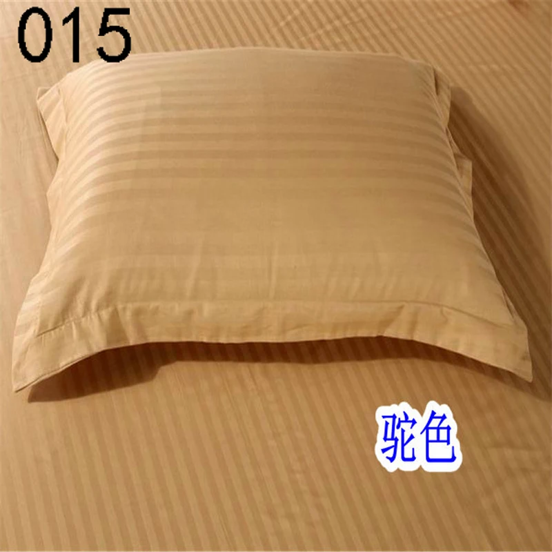 Light Tan Cotton Satin Stripe Single Bed Pillowcases Home Hotel