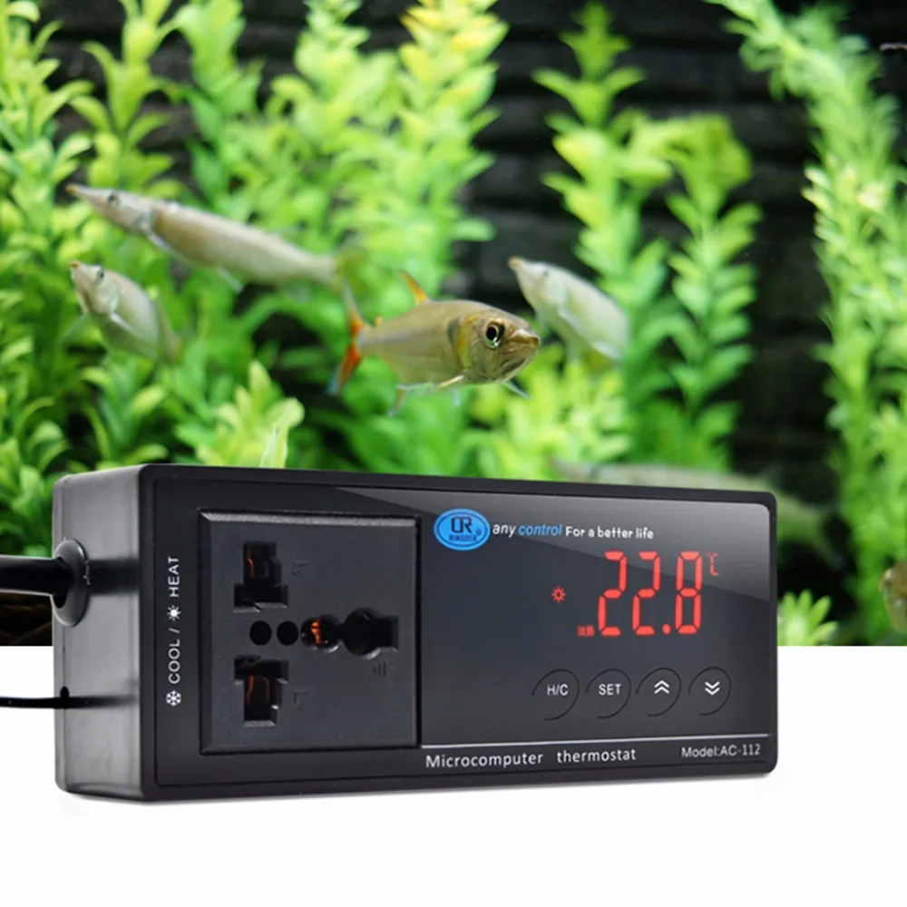 

220V Digital LED Display Temperature Controller Thermostat For Aquarium Reptile Temperature Control Products UK/EU/US Plug C42