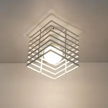 

Creative Simple Ceiling Lamp Vintage Iron Cage Retro Ceiling Lights For Living Room LED Nordic Bedroom Balcony Aisle Light S2