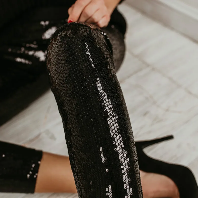 HOUZHOU Sequin Pants Women Summer Slim Sexy Skinny Leggings Sexy Streetwear Fashion Pencil Trousers High Waist Pantalon Female HOUZHOU Sequin Pants Women Summer Slim Sexy Skinny Leggings Sexy Streetwear Fashion Pencil Trousers High Waist Pantalon Female