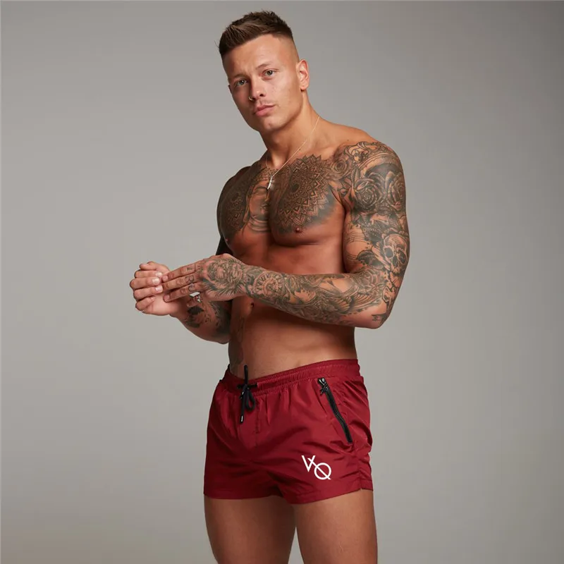 Gold Men's Fashion Sportswear 2018 Summer Men's Casual Beach Quick-drying Shorts Gyms Men's Fitness Shorts Jogger Shorts