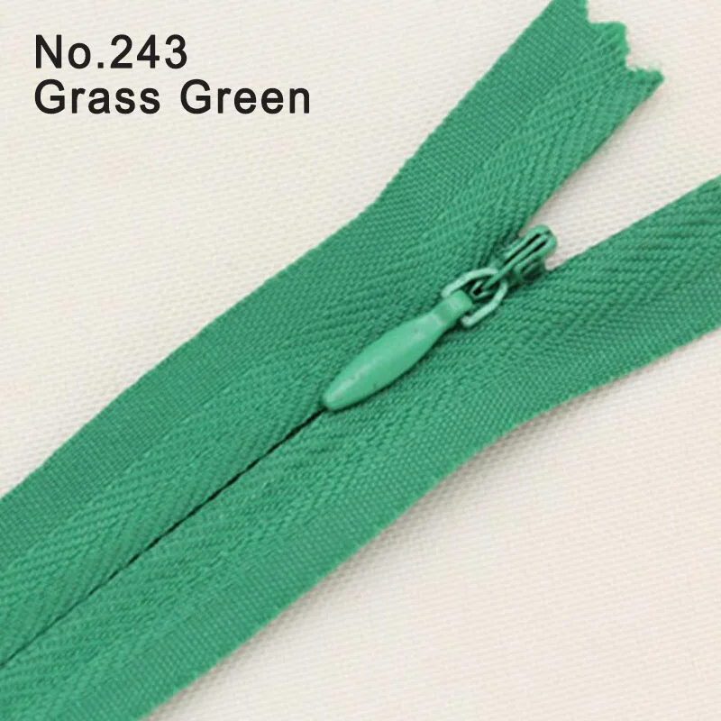 8 шт./лот 3# длина 55 см и розничная высокое качество красочные нейлоновые катушки невидимые молнии портной швейной одежды DIY аксессуары - Цвет: grass green num243