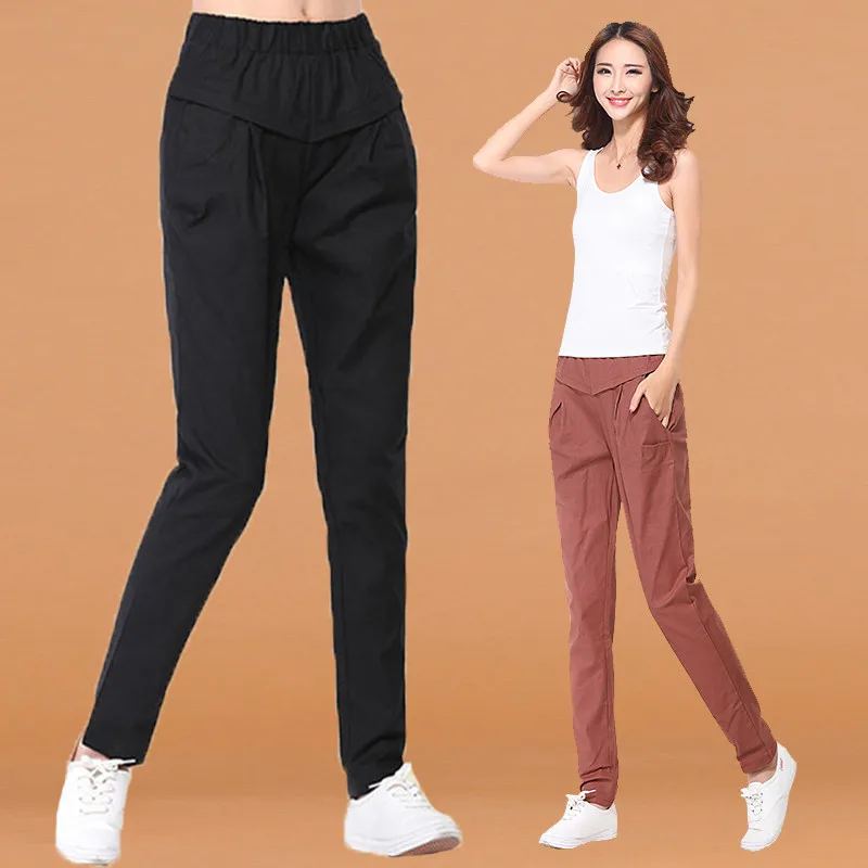 2017 New Fashion Women Long Pants Colourful harem Pants Cotton elastic