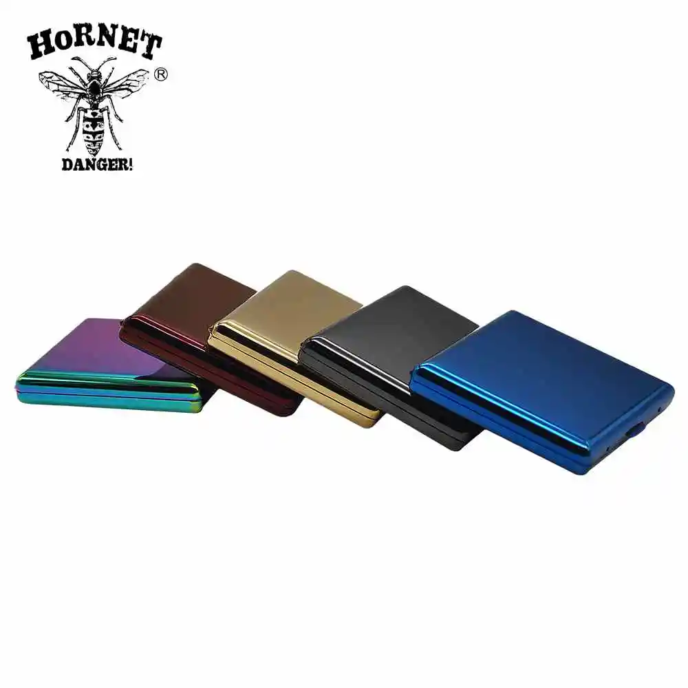 

Colorful Metal Ice Rainbow Color Cigarette Case Holding 20 Regular Size Cigarettes 85mm*8mm Tobacco Case Box With 2 Clips