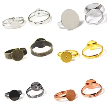 

Beadsnice fashion jewelry components Pad diy ring blank findings adjustable brass ring base glue on cabochon for handmadeID32247