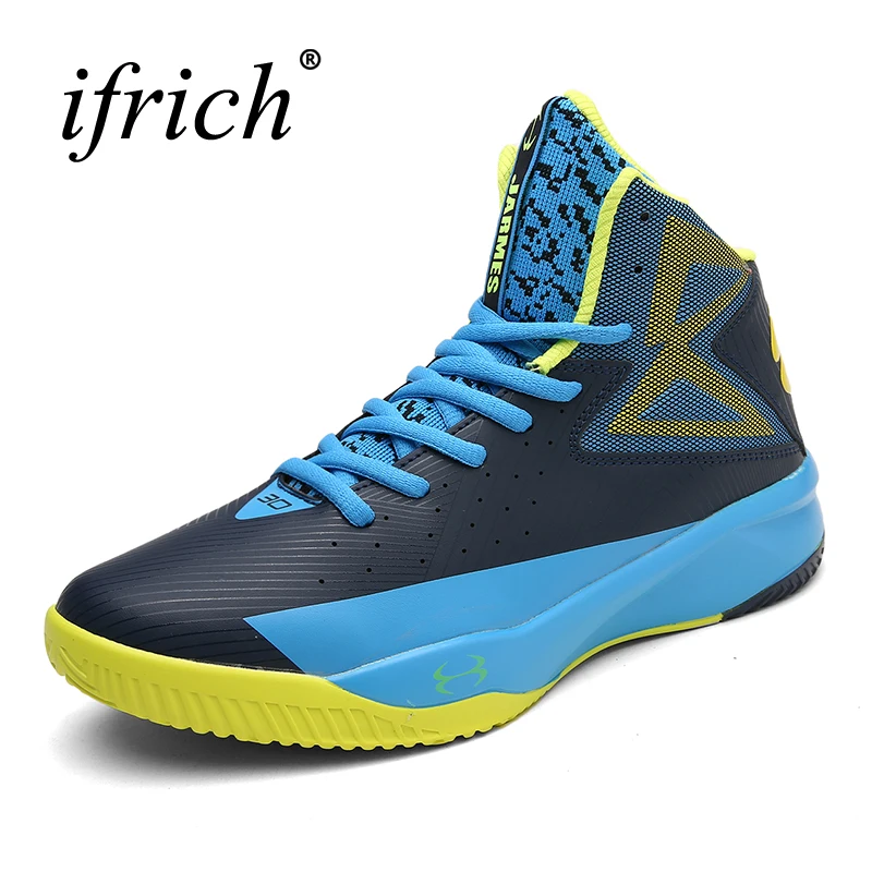 

2019 Mens Sneakers Basketball Boots Boys Teenager Gym Training Sneakers Black Blue Basketball Shoes High Top Trainers Men