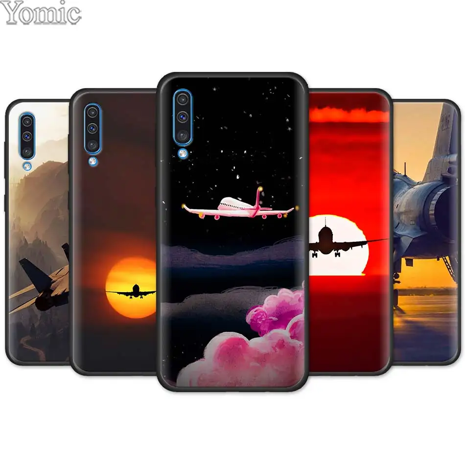 

Fighter aircraft Black Soft Case for Samsung Galaxy A50 A70 A40 A10 A20 A30 A60 M30 M10 M20 Silicone TPU Phone Case Cover Shell