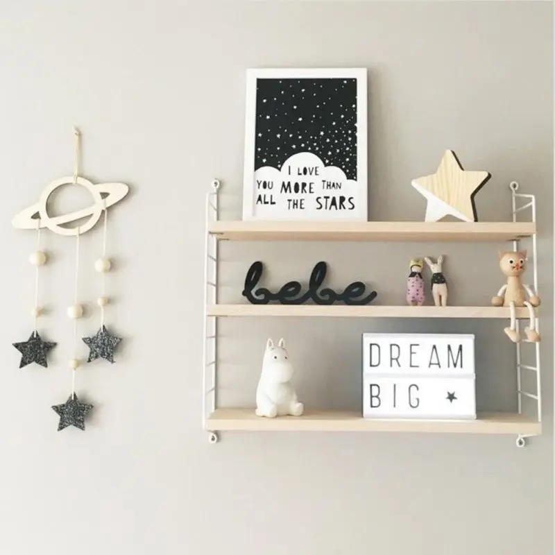 

Nordic Style Cute Shape Wooden Beads Tassel Pendant Kids Room Wall Decoration Stuff Ornament For Photography