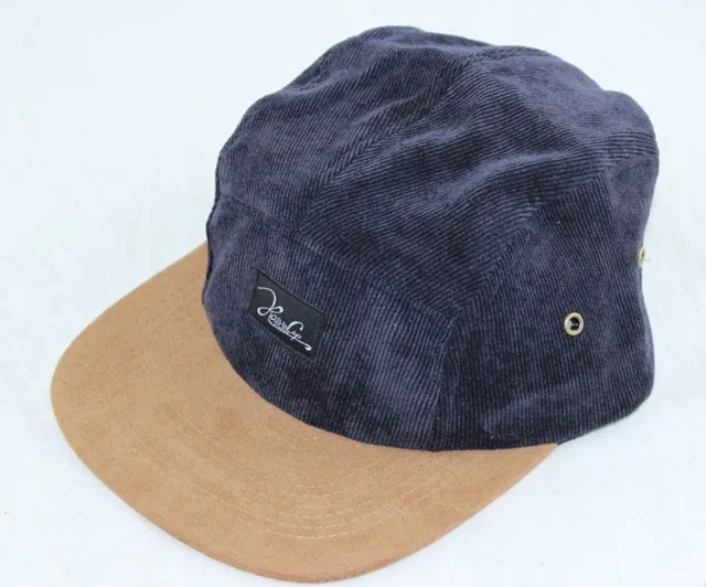 Korduroi suede topi 5 panel snapback 