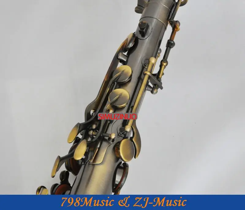 Профессиональный античный латунный тенор саксофон Bb Sax High F # с 10pc Reeds Case|tenor