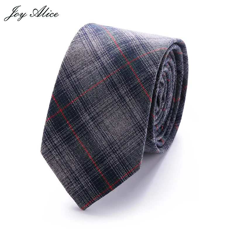 

40Colors Luxury Cotton Ties for Men 6cm Wide 2018 New brand Slim Necktie Plaid Wedding Solid Red Black Grey Cotton Designer Tie