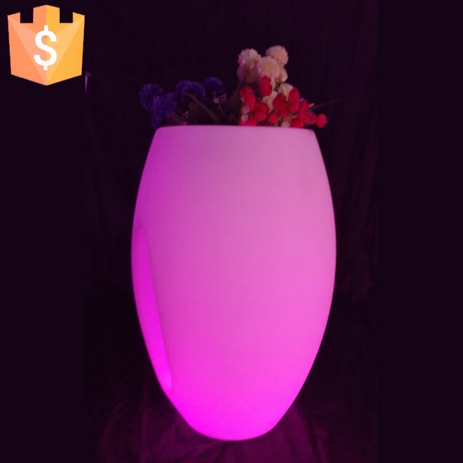 Цветочные горшки со светодиодной подсветкой свет вверх светодиодный горшок украшение Крытый красочный пластиковый светодиодный фонарь цветочные горшки 1 шт