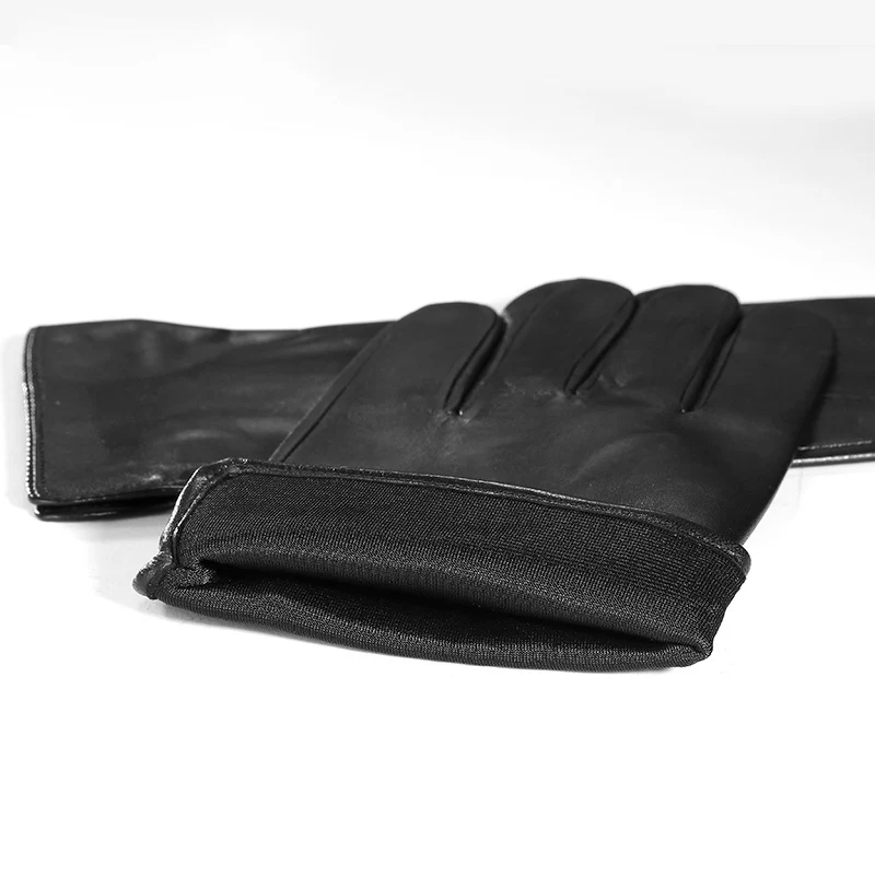 Мужские перчатки из натуральной кожи, простые черные перчатки из овчины, весенне-осенние тонкие стильные перчатки для вождения с сенсорным экраном 2630