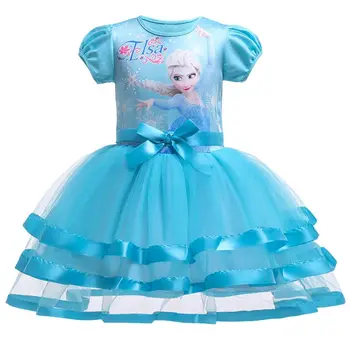 

Berngi 2-8 Years Summer Elsa Tutu Lace Vest Girls Dress Baby Girl Gift Dress Chlidren Clothes Kids Party Christmas Clothing