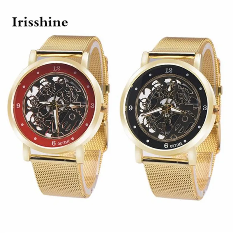 Irisshine b0856 Марка Роскошные любовь подарок часы унисекс пара Мужчины Женщины Кварцевые Нержавеющая сталь наручные часы