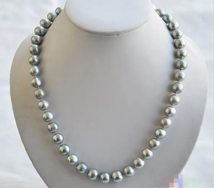 

FREE SHIPPING HOT sell new Style >>>>A++ 18" 12mm GRAY WHITE FRESHWATER PEARL NECKLACE MABE