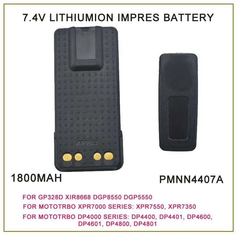 Pmnn4407a mototrbo impres литий-ионный 1800 мАч Батарея для Motorola mototrbo gp328d XiR p8668 xpr 7550 dp4800 dgp8550 DMR Радио