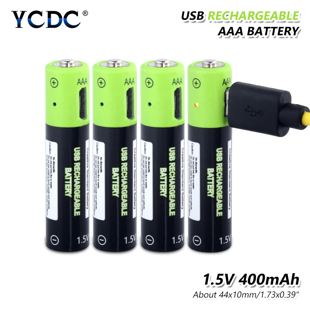USB Rechargeable Battery 400mAh AAA Charger Cable li polymer li po USB