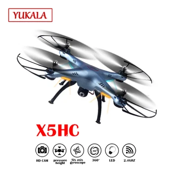

X5HC helicopter 4Channels 2.4GHz 6 axis Drone high-definition camera 3D flip head free mode pressure height Drone