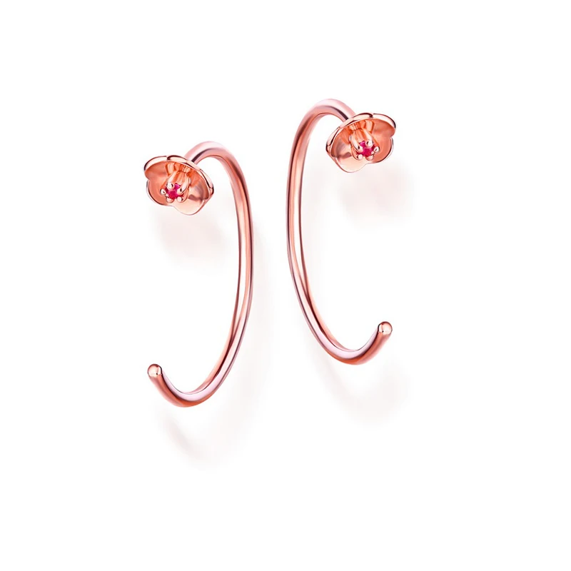

JXXGS 14K Gold Fashion Jewelry Flower Earrings Hook Rose Gold Color Earrings For Women