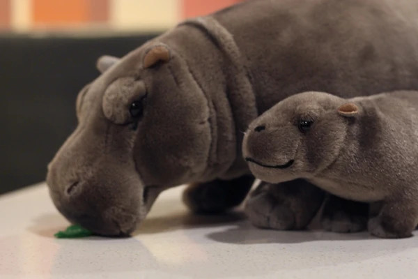 Animais de Pelúcia Macio da Vida Brinquedo de Pelúcia Presente de Aniversário para Crianças Hipopótamos Eretos Realistas Brinquedos Hipopótamo Real 12 3 de pelúcia presente de aniversário para crianças