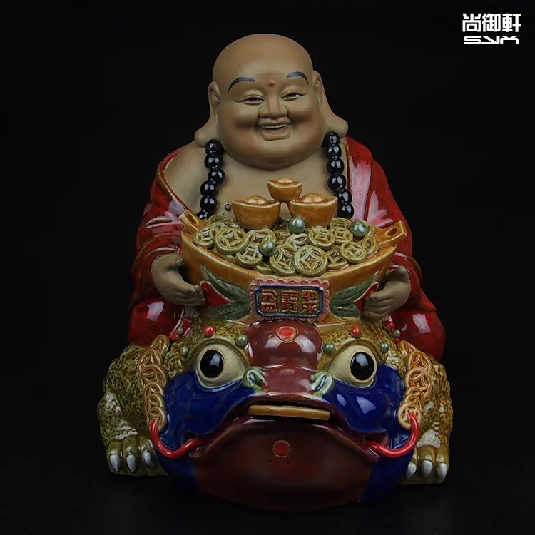 В стиле кукол Shiwan boutique Maitreya Buddha Zen master sat toad керамические изделия для домашнего