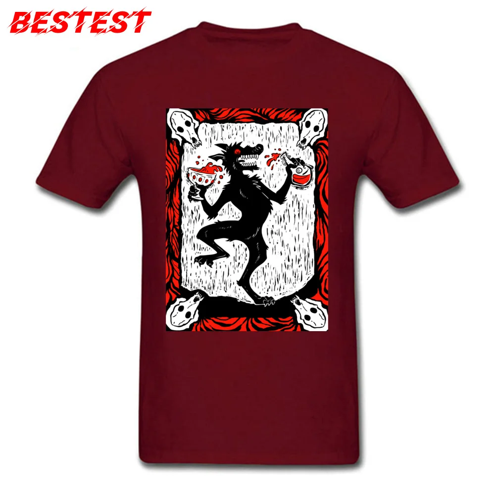 Black Dog Wine O Neck T-shirts ostern Day T Shirt Short Sleeve Hot Sale 100% Cotton Europe T-shirts Design Men Black Dog Wine maroon