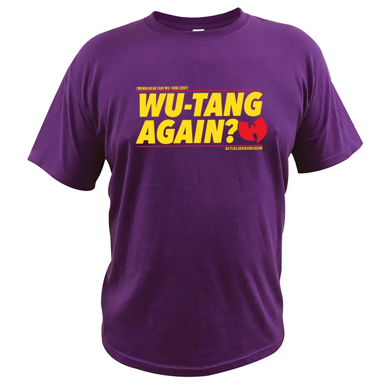 

EU Size 100% Cotton T Shirt Wu Tang Clan Tops Hip-Hop Band Letter Print Shirt Men Comfortable Short Sleeve Crewneck Loose Tee