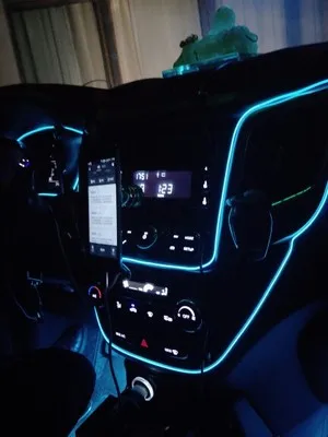 6 м звуковой активный RGB светодиодный светильник для салона автомобиля Многоцветный EL неоновый светильник с полосками Bluetooth для управления телефоном атмосферный светильник 12 В