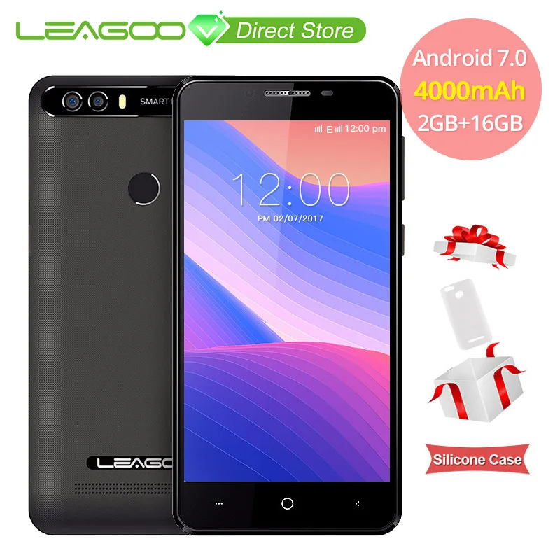 LEAGOO KIICAA POWER Android 7 0 Dual Cam 4000 мАч смартфон 5 дюймов MT6580A четырехъядерный 2 Гб ОЗУ 16 ПЗУ