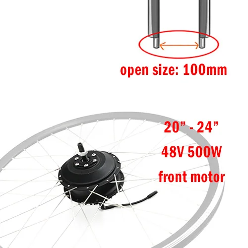 48 V/36 V 500W электрический велосипед мотор для центрального движения V/дисковый тормоз городской велосипед MTB спереди и сзади мотор BLDC, фара для электровелосипеда в бесщеточный вентилятор постоянного тока Бесщеточный Шестерни мотор - Цвет: 48V 20-24inch front