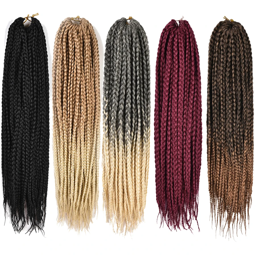 

Alileader Products Box Braid Hair Extensions 12 16 20 24 30 Inch Synthetic Crochet Hair Braiding Twist Braids 22Strands/Pack