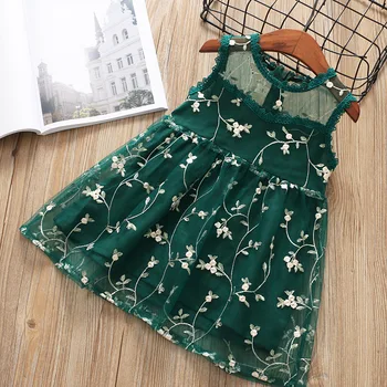 

new kids clothes wedding party flower girl dresses for 0-8 years baby wear Grass green pink beige voile backless summer dress