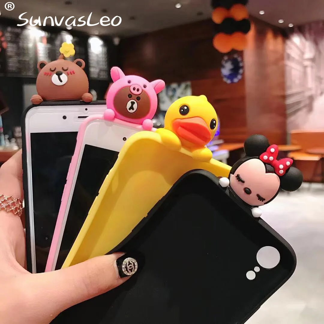 3D Cartoon Animal Soft Case Phone Cover For Xiaomi A1 A2 F1 For Xiaomi Redmi 4A 4X 5 5A Note4X S2 Y2 Redmi 5 Plus Note5Pro Note6