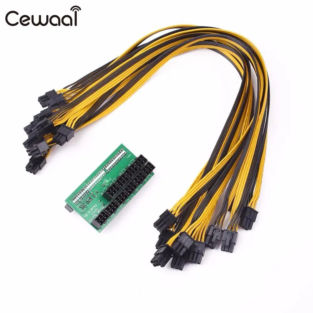 

Cewaal DPS-1200FB/QB A Server Power Breakout Board +10 6P Cable Wire For GPU ETH Mining
