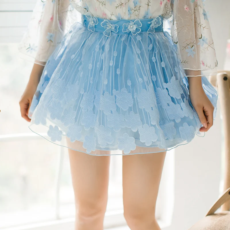 Милые Юбки принцессы в стиле Лолиты; Новинка; сезон весна-лето; милая газовая юбка в японском стиле; юбка с надписью; C22AB7053